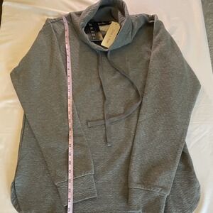 Doe & Rae Funnel Neck Drawstring Pullover Sweatshirt Women's Gray Cotton S